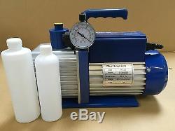 Air conditioning Vacuum pump 1HP 10cfm With Vac Gauge and Solenoid