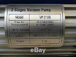Air conditioning Vacuum pump 1HP 10cfm With Vac Gauge and Solenoid