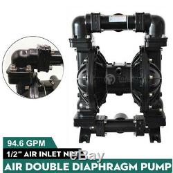 Aluminium Air Operated Double Diaphragm Pump 1/2'' Air Inlet 94.6GPM Santoprene