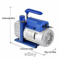 CFM 1/3HP Air Vacuum Pump HVAC + R134A Kit AC A/C Manifold Gauge Set US