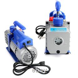Combo 3.5CFM 1/4HP Air Vacuum Pump HVAC + R134A Kit AC A/C Manifold Gauge Set RE
