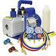 Combo 4 Cfm 1/3hp Air Vacuum Pump Hvac + R134a Kit Ac A/c Manifold Gauge Set