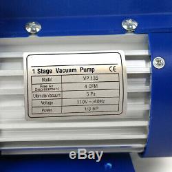 Combo 4 CFM 1/3HP Air Vacuum Pump HVAC + R134A Kit AC A/C Manifold Gauge Set