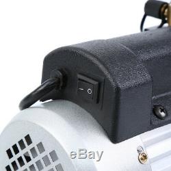 Combo 5CFM 1/3HP Air Vacuum Pump HVAC + R134A R22 Kit AC A/C Manifold Gauge Set
