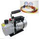 Combo Ac A/c Electric Air Vacuum Pump + R12 R22 R502 Ac Manifold Gauge Set