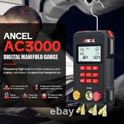 Digital Manifold Gauge Meter Leak Test Air Conditioner Refrigerant ANCEL AC3000