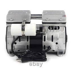 Double Cylinder Oil Free Oilless Piston Compressor High Flow Vacuum Air Pump NEW