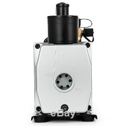 Dual Stage Vacuum Pump 5CFM 1/2HP Rotary Vane Deep HVAC AC Air Tool Black