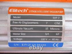 Elitech SVP-7 2 Stage 7CFM 3/4Hp Rotary Vane AC Air Vacuum Pump HVAC Refrigerant