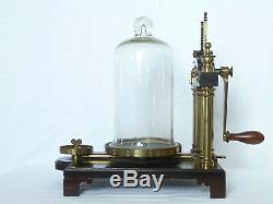 English Georgian Brass & Mahogany Demonstration Vacuum Air Pump Antique