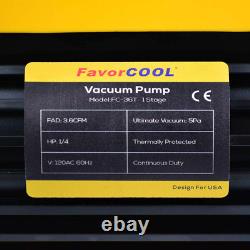 FAVORCOOL 3.6CFM 1/4HP Air Vacuum Pump with Manifold Gauge Set for Freon Chargin