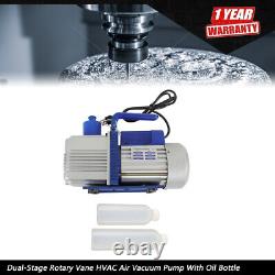 For R12 R22 Systems With Oil Bottle Dual-Stage Rotary Vane HVAC Air Vacuum Pump