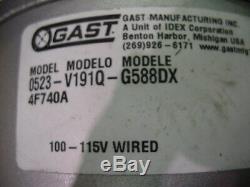 Gast 1/4hp 115/230v oil-less rotary pump air pond septic vacuum grainer 4F740A