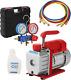 Hvac Vacuum Pump Electric Single Stage 3cfm 1/3hp Automotive Ac Vacuum Pump Kit