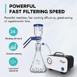 LAB FISH Lab Vacuum Pump 10L/min Portable Oilless Diaphragm Vacuum Filtration