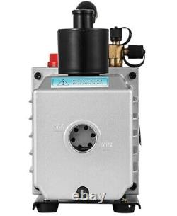 LOVSHARE 8CFM 1HP Vacuum Pump 110V 2 Meter Valve 2 Stage 0.3PA Ultimate Air Cond