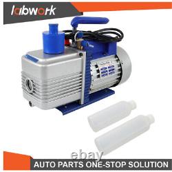 Labwork 9.6CFM 1HP Single Stage Rotary Vane HVAC Air Vacuum Pump With Oil Bottle