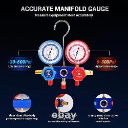 Manifold Guage Set Vacuum Pump 3.6CFM 1/4HP Single Stage Rotary Vane Air Vacuum