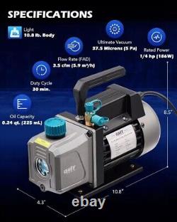 Manometro De Colector AC Bomba Vacio Aire 1/4HP Refrigeracion Profesional HVAC