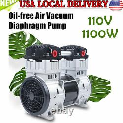 NEW Oilless Diaphragm Vacuum Pump 7CFM Oil Free Mute Vacuum Pump (110V US Plug)