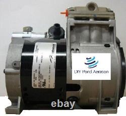 NEW THOMAS 688CGHI44 220V Piston Air Compressor/Vacuum Pump, 1/3HP 100 PSI 27 HG