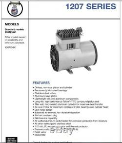 NEW Thomas Model 1207PK80 Vacuum Pump Compressor 25.9hg 120psi Vending Air 3/4hp