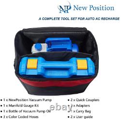 NewPosition 4CFM 1/3HP Air Vacuum Pump HVAC A/C Refrigeration Tool Kit AC, Auto