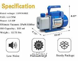 NewPosition 4CFM 1/3HP Air Vacuum Pump HVAC A/C Refrigeration Tool Kit AC wit