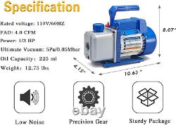 Newposition 4CFM 1/3HP Air Vacuum Pump HVAC A/C Refrigeration Tool Kit AC