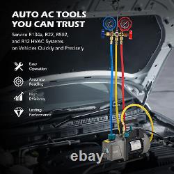OMT 3.5cfm Vacuum Pump Kit for Auto Air Conditioner Coolant Refill & Evacuation