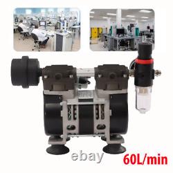 Oil Free Lab Vacuum Pump Oilless Medical Mute Pump &Air Filter Pressure Gauge