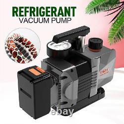 Portable 1/2HP 7CFM 1/4 Air inlet Refrigerant Vacuum Pump For 18v Battery