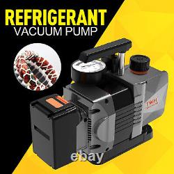 Portable 1/2HP 7CFM 1/4 Air inlet Refrigerant Vacuum Pump For 18v Battery