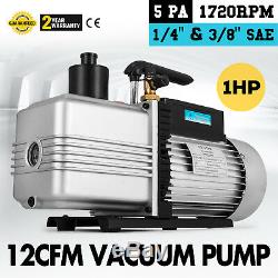 Pump Vane Vacuum Deep Rotary Single Stage 12CFM 1HP HVAC Tool Air Conditioning