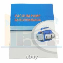 Rotary Vane Vacuum Pump 12 CFM Black 1 HP Air Conditioning A/C Deep AC HVAC