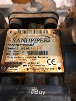 Sandpiper S052K2TPN5000 1/2/1 Air Operated Diaphragm Pump 0-14 GPM, Kynar PVDF