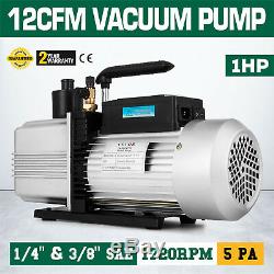 Single Stage Rotary Vane 12CFM 1HP Deep Vacuum Pump HVAC AC Air Tool