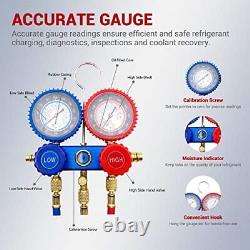 Single Stage Rotary Vane Air Vacuum Pump Gauge Set Kit Refrigeration Recharging
