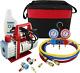 Single Stage Rotary Vane Air Vacuum Pump Hvac A/c Refrigeration Kit Ac Manifold