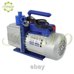 Single-Stage Rotary Vane HVAC Air Vacuum Pump with Oil Bottle 110V 9.6 CFM 1 HP