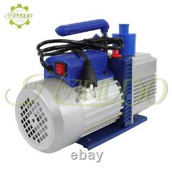 Single-Stage Rotary Vane HVAC Air Vacuum Pump with Oil Bottle 110V 9.6 CFM 1 HP