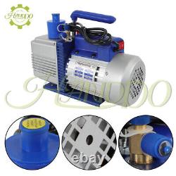 Single-Stage Rotary Vane HVAC Air Vacuum Pump with Oil Bottle 110V 9.6 CFM 1 HP