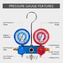 Single stage rotary vane air vacuum pump and R134a AC manifold pressure gauge ki