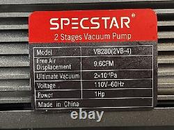 Specstar VH1077 110V 9.6 CFM 1 HP Dual-Stage Rotary Vane HVAC Air Pump Used