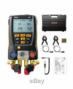 Testo 557 Air Conditioning Digital Manifold Kit (0563 1557) withClamp Probes