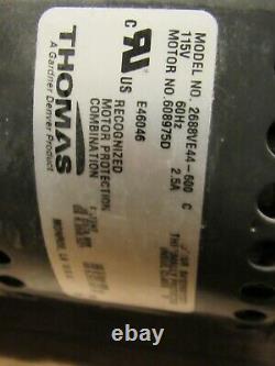 Thomas 1/3 hp HP Piston Air Compressor/Vacuum Pump, 115V AC