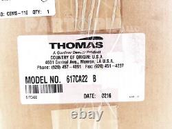 Thomas by Gardner Denver, 617CA22 Piston Air Compressor / Vacuum Pump, 0.125 HP