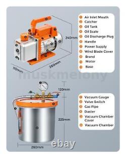 Topshak TS-VP1 Air Vacuum Pump 3CFM With 2Gal Chamber Conditioner Refrigera
