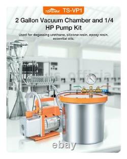 Topshak TS-VP1 Air Vacuum Pump With 2 Gallon Chamber Conditioner Refrigerant Kit
