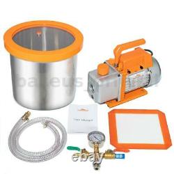 Topshak TS-VP1 Air Vacuum Pump With 2 Gallon Chamber Conditioner Refrigerant Kit